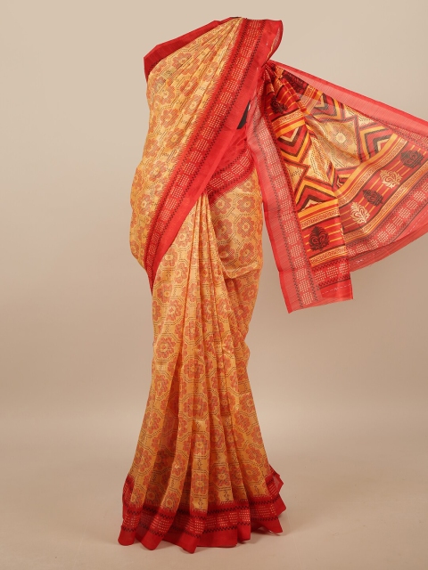 

Pothys Orange & Red Floral Printed Saree