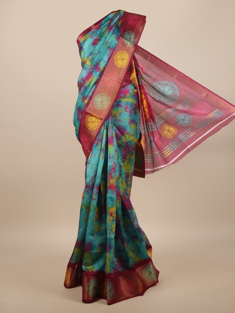 

Pothys Blue & Pink Abstract Printed Saree