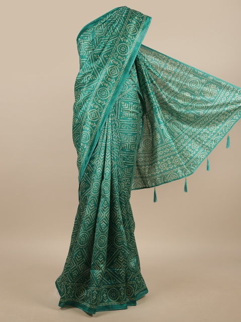 

Pothys Green & Beige Bandhani Printed Saree