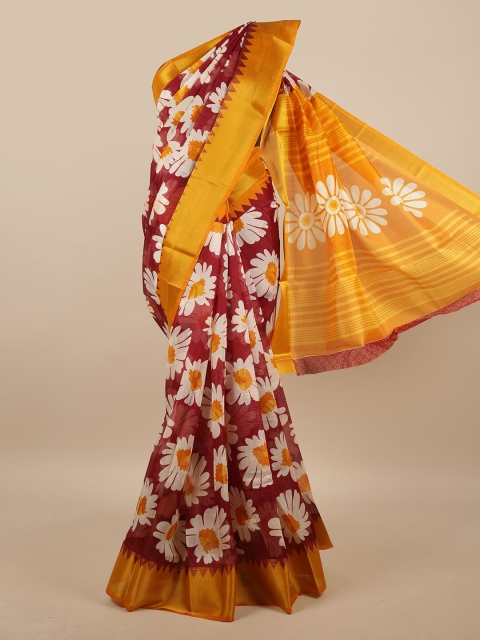 

Pothys Maroon & White Floral Printed Saree