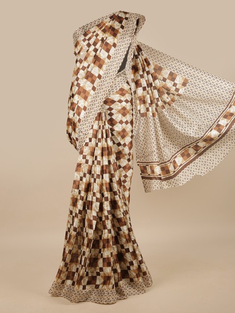 

Pothys Brown & Beige Geometric Printed Saree
