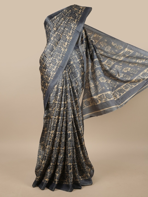 

Pothys Grey & Beige Floral Printed Saree