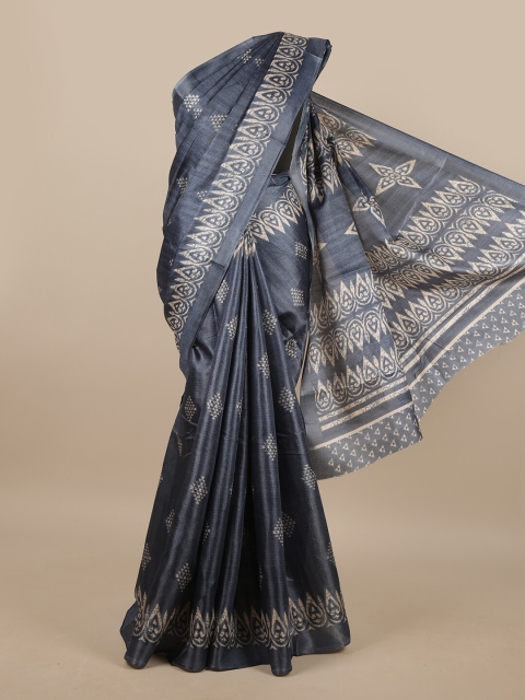 

Pothys Grey & Beige Ethnic Motifs Printed Saree