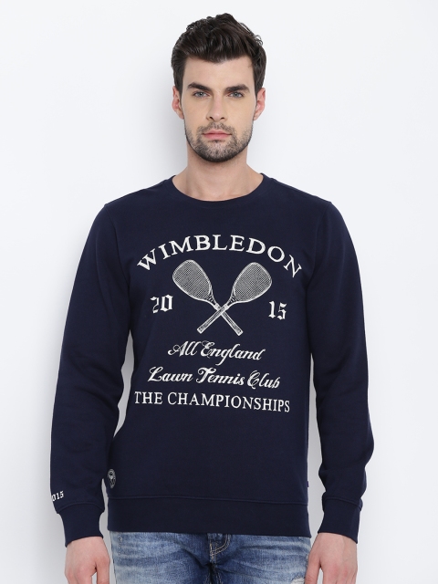 

Solly Sport by Allen Solly Men Navy Blue Printed Sweatshirt