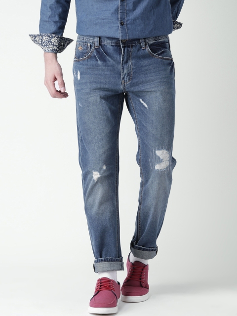 

Metersbonwe Men Blue Mid Rise Mildly Distressed Jeans