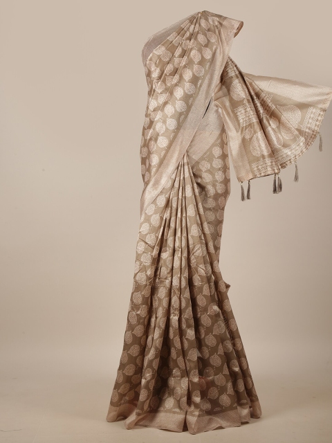 

Pothys Cream & Off White Floral Printed Cotton Blend Saree