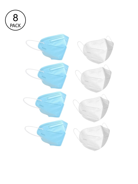 

OOMPH Pack of 8 Blue & White Anti-Pollution Reusable 5-Layer Masks