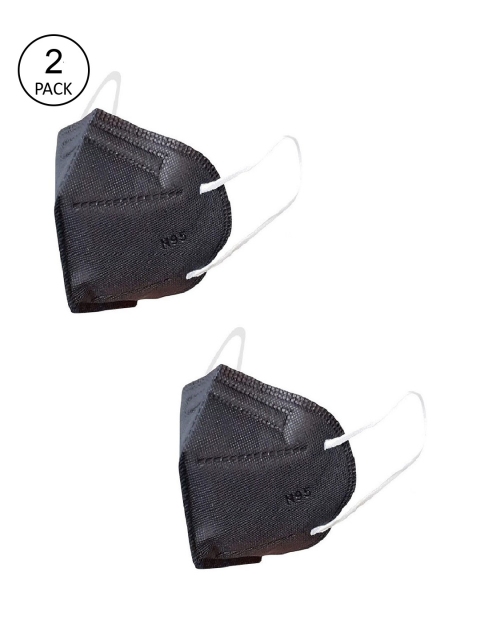 

OOMPH Unisex Pack of 2 Anti-Pollution Reusable 5-Ply KN95 Protective Mask, Black