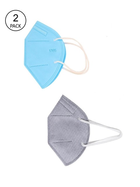 

OOMPH Unisex Pack of 2 Anti-Pollution Reusable 5-Ply KN95 Protective Mask, Blue