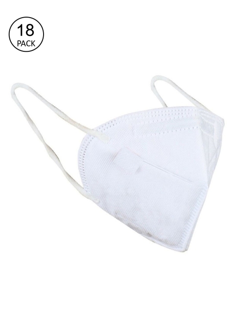 

OOMPH Unisex Pack Of 18 White Solid 5-Ply Anti-Pollution Reusable K95 Masks