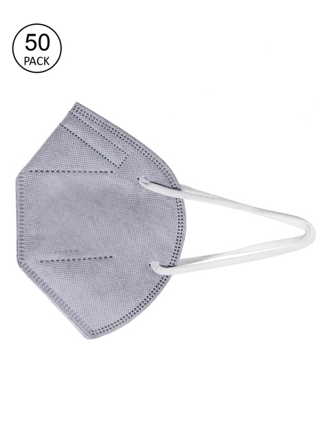 

OOMPH Unisex Pack Of 50 Grey Solid 5-Ply Anti-Pollution Reusable K95 Masks