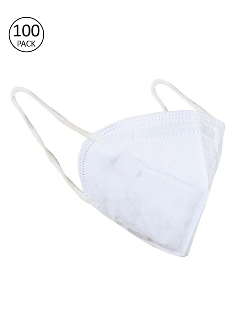 

OOMPH Unisex Pack Of 100 White Solid 5-Ply Anti-Pollution Reusable K95 Masks