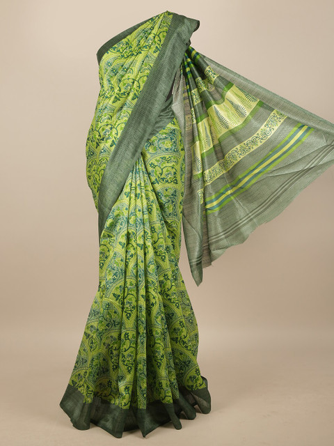 

Pothys Green Floral Printed Saree