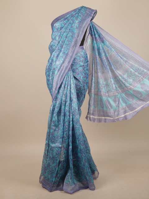 

Pothys Blue & Purple Floral Printed Saree