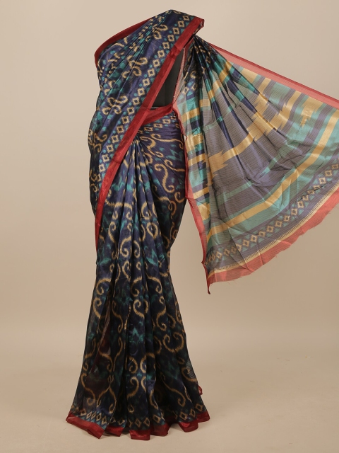 

Pothys Blue & Red Ethnic Motifs Saree