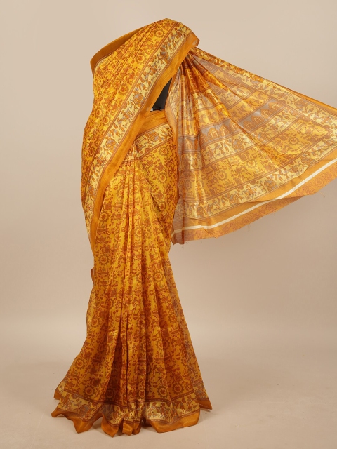 

Pothys Yellow & Grey Warli Printed Saree