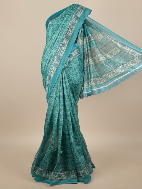 

Pothys Blue & White Warli Printed Saree