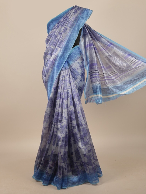 

Pothys Blue & Purple Abstract Printed Saree