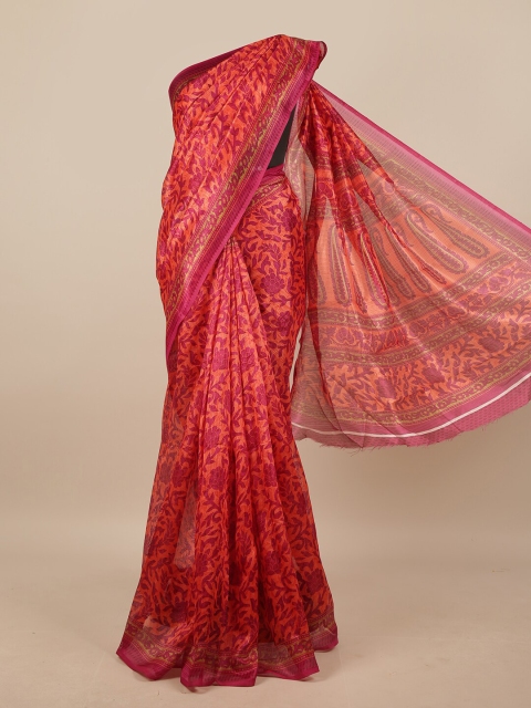 

Pothys Pink & Red Floral Saree