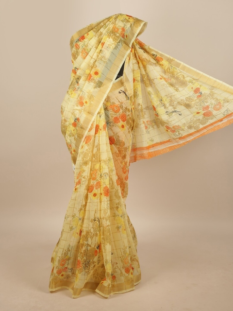 

Pothys Yellow & Red Floral Printed Saree