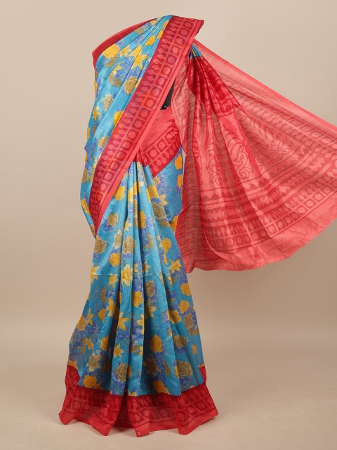 

Pothys Blue & Red Floral Saree