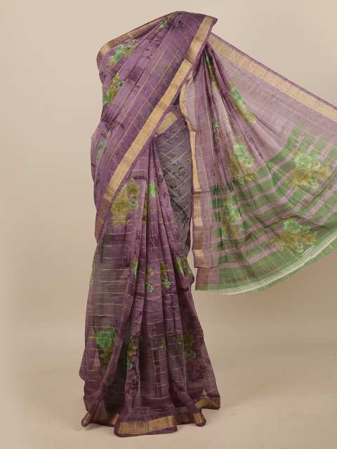 

Pothys Lavender & Green Floral Saree
