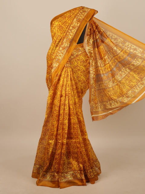 

Pothys Mustard & Brown Warli Saree