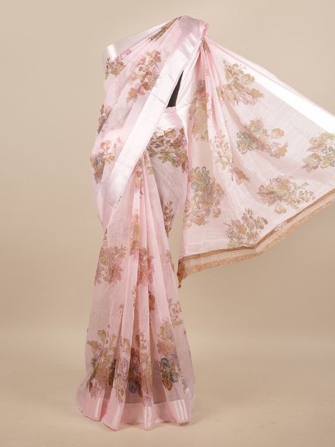 

Pothys Pink & Green Floral Saree