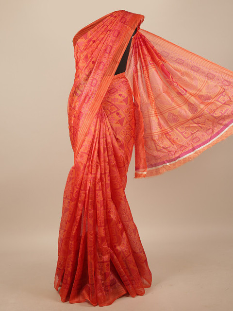 

Pothys Orange & Pink Saree