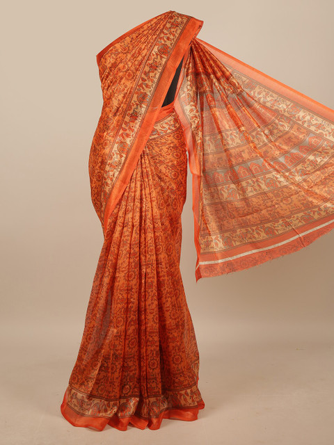 

Pothys Orange & Grey Warli Saree