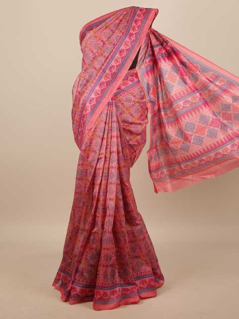 

Pothys Pink & Yellow Ethnic Motifs Saree