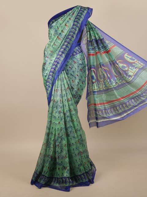 

Pothys Green & Blue Ethnic Motifs Saree