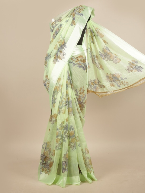 

Pothys Green & Purple Floral Saree
