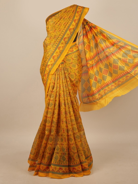

Pothys Yellow & Black Ethnic Motifs Saree