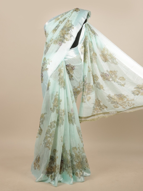 

Pothys Turquoise Blue & Green Floral Saree