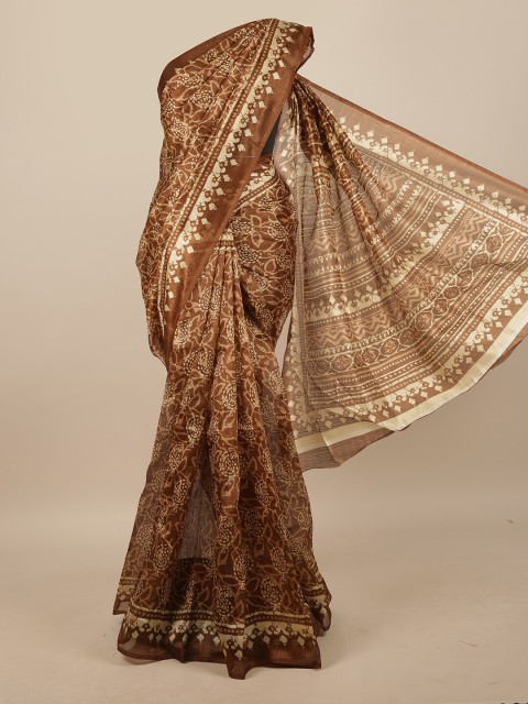 

Pothys Brown & Beige Batik Saree