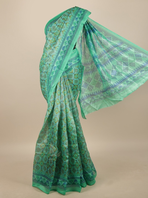 

Pothys Green & Blue Ethnic Motifs Saree