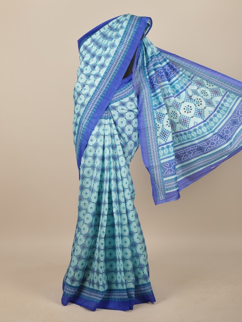 

Pothys Blue & Turquoise Blue Saree