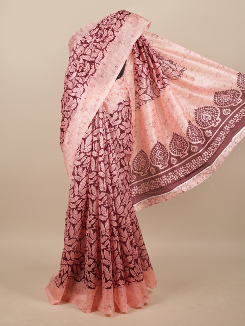 

Pothys Pink & Maroon Ethnic Motifs Patchwork Saree