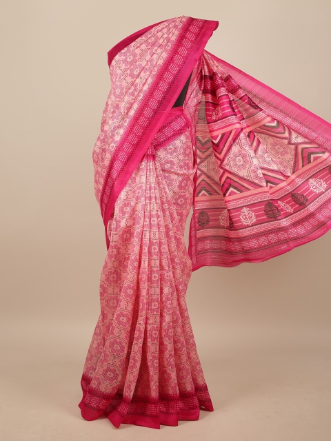 

Pothys Pink Ethnic Motifs Printed Saree