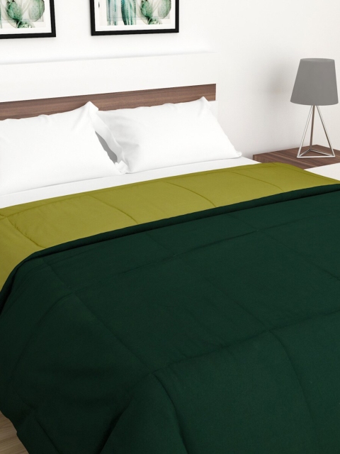 

Home Centre Green & Olive Green Mild Winter 150 GSM Reversible Double Bed Quilt