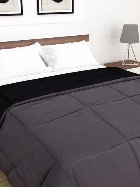 

Home Centre Charcoal & Black Solid Mild Winter 150 GSM Double Bed Reversible Quilt