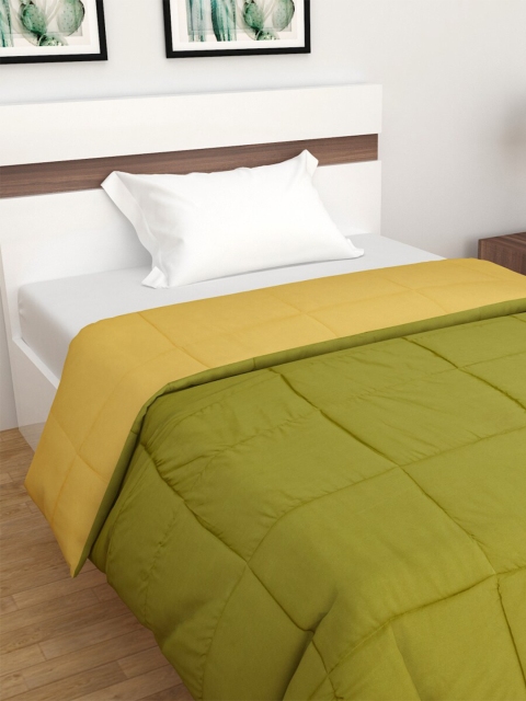 

Home Centre Mustard & Olive Green Mild Winter 150 GSM Reversible Double Bed Quilt