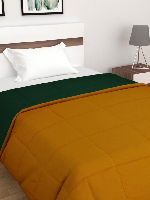 

Home Centre Mustard & Green Mild Winter 150 GSM Reversible Double Bed Quilt