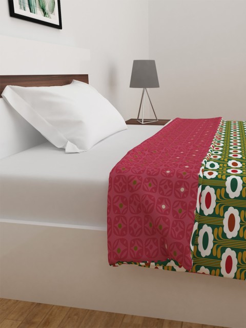 

Home Centre Purple & Multicoloured Set of 2 Floral Mild Winter Reversible Single Bed Dohar