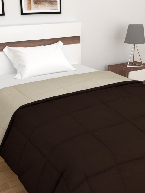 

Home Centre Coffee Brown & Off White Mild Winter 150 GSM Reversible Single Bed Quilt