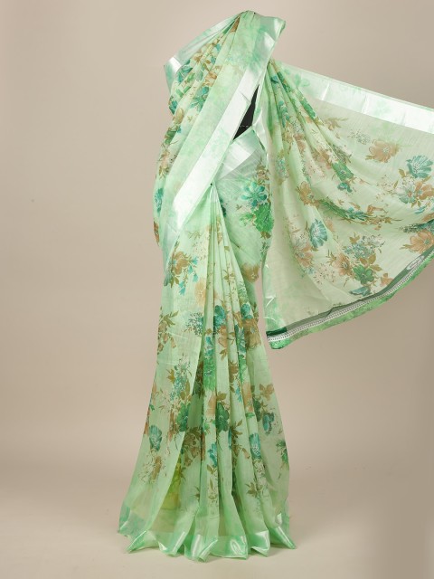 

Pothys Green Cotton Blend Saree