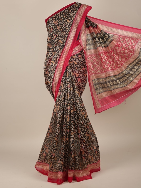 

Pothys Black & Red Ethnic Motifs Cotton Blend Saree