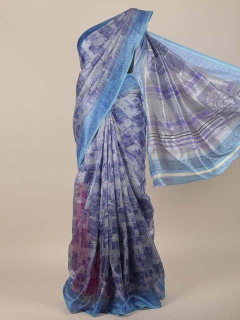 

Pothys Blue Cotton Blend Saree