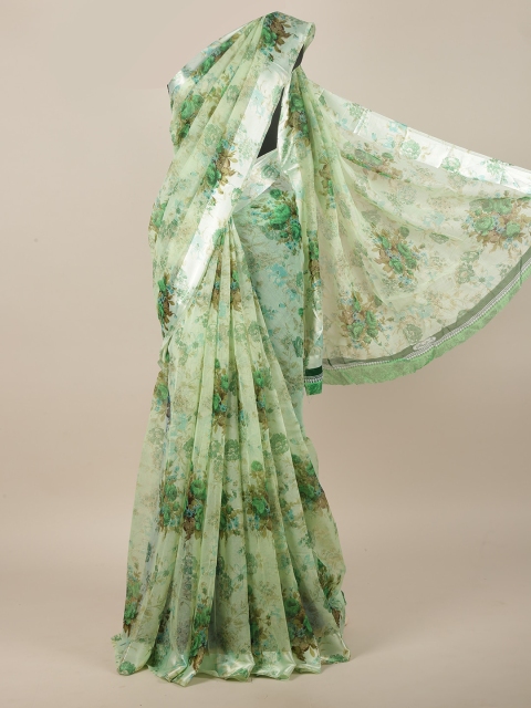 

Pothys Green Floral Cotton Blend Saree
